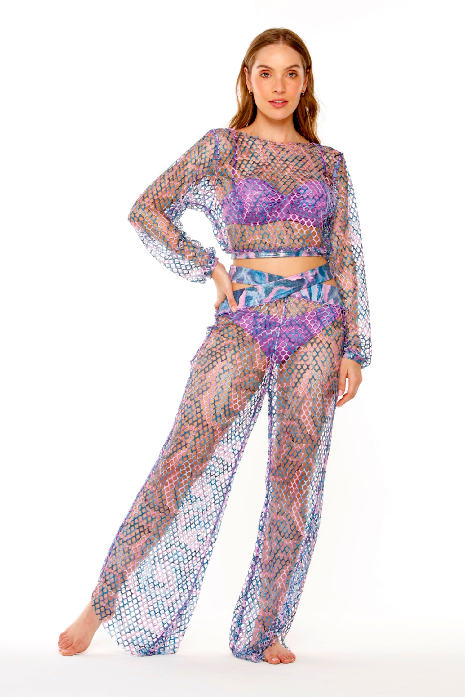 PAPAYA BLUE PETROL PRINT PANT