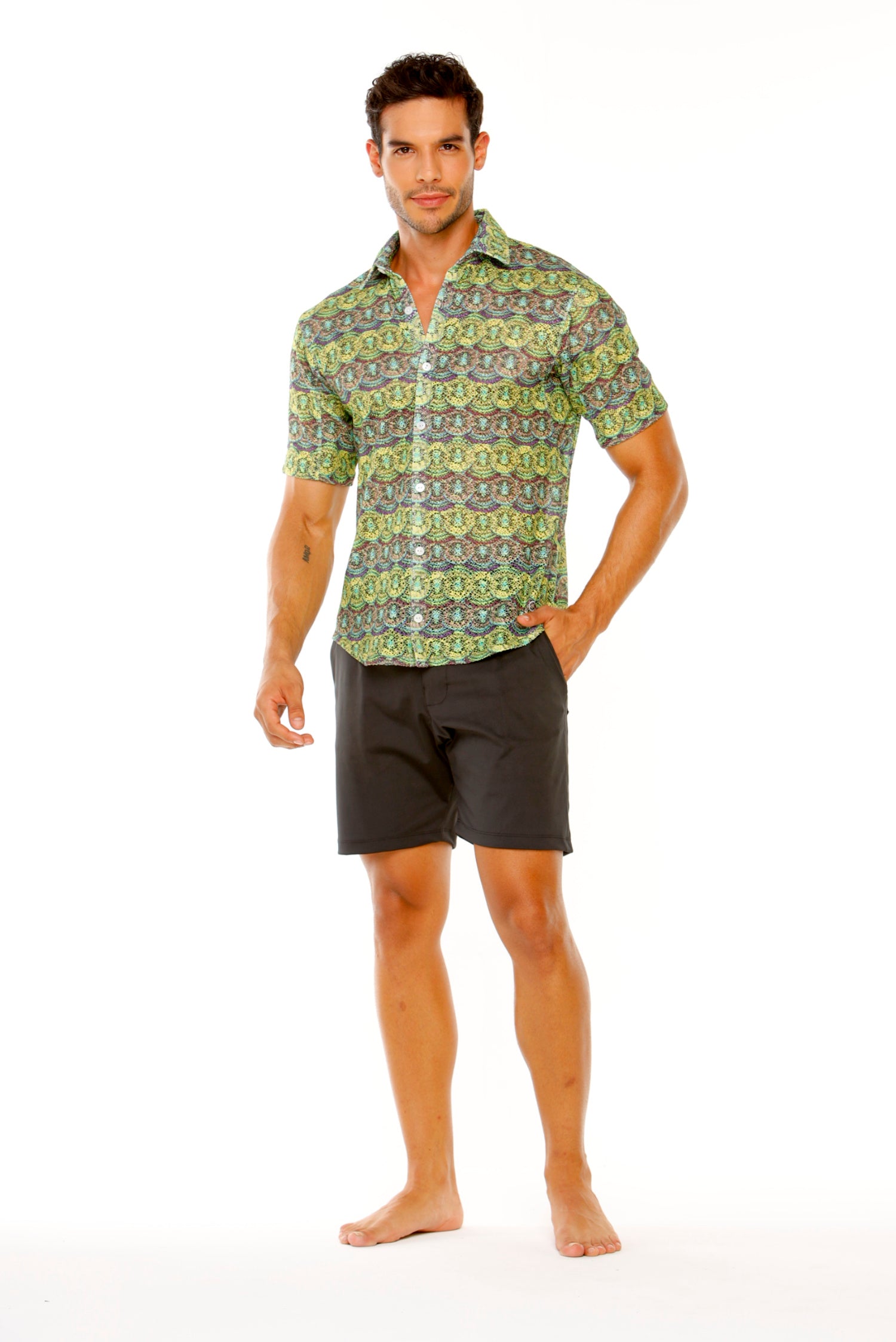 Green Print Papaya Shirt