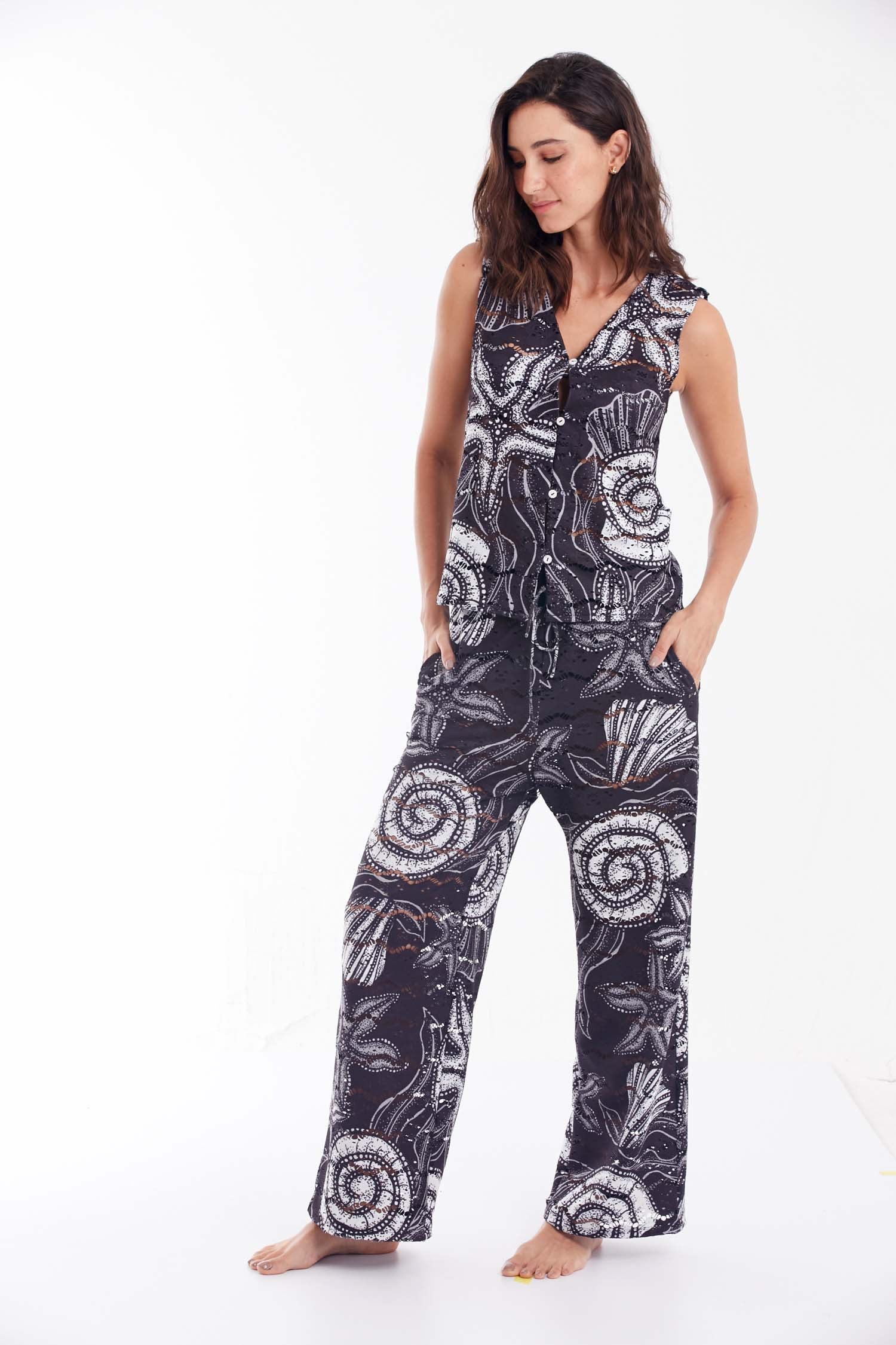 TUTI BLACK PRINT VEST