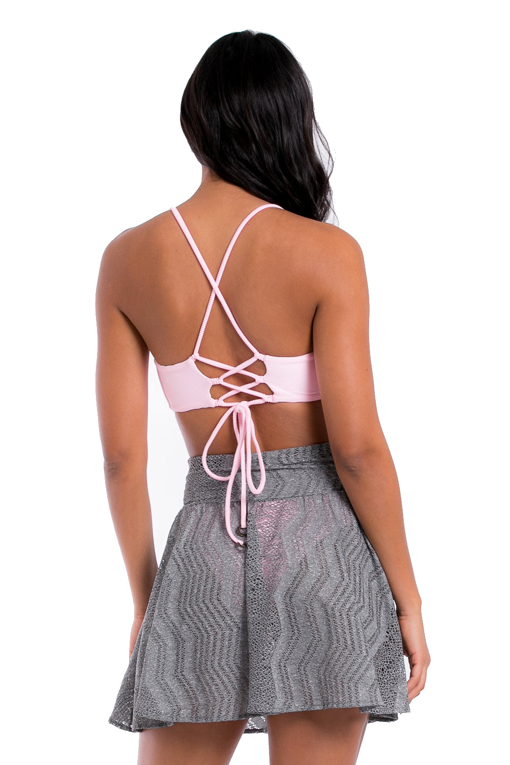 Melange Grey Iris Mini Skirt
