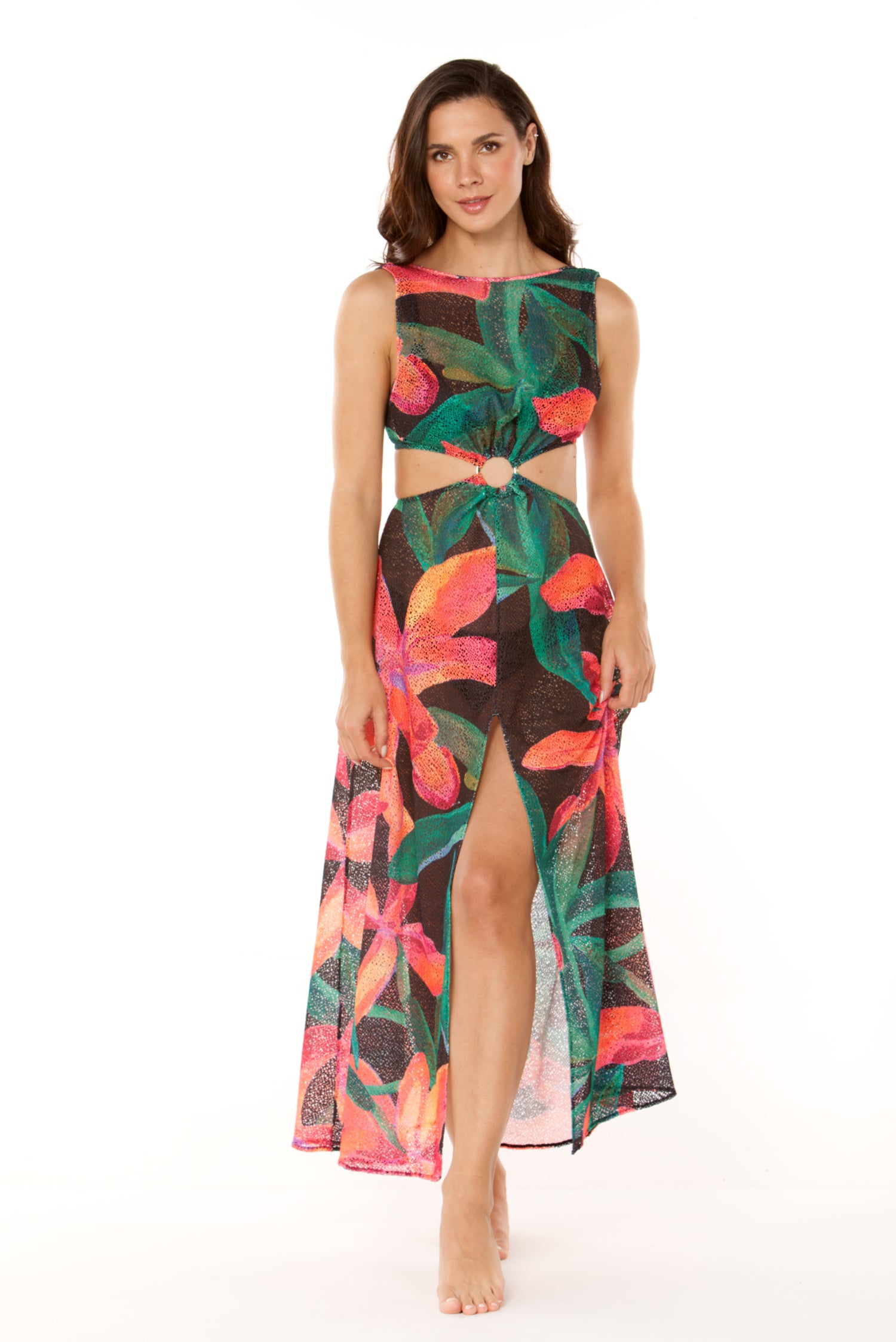 Coral Amorela Long Dress