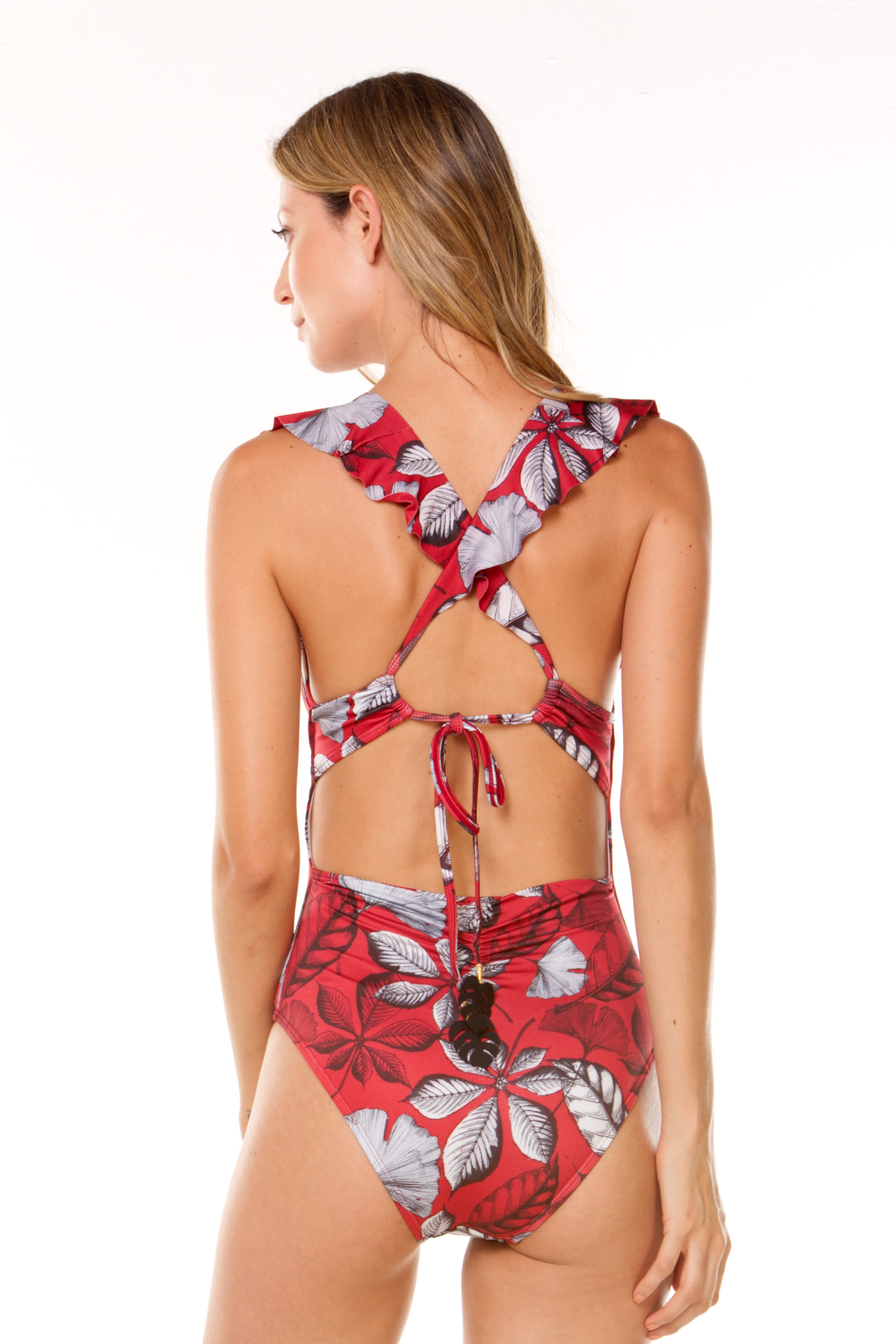 Red Print One Piece