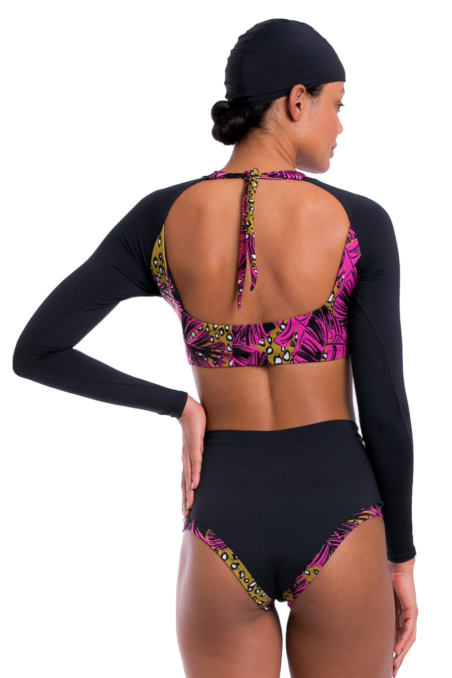 Magenta Athletic Long Sleeve Swimsuit
